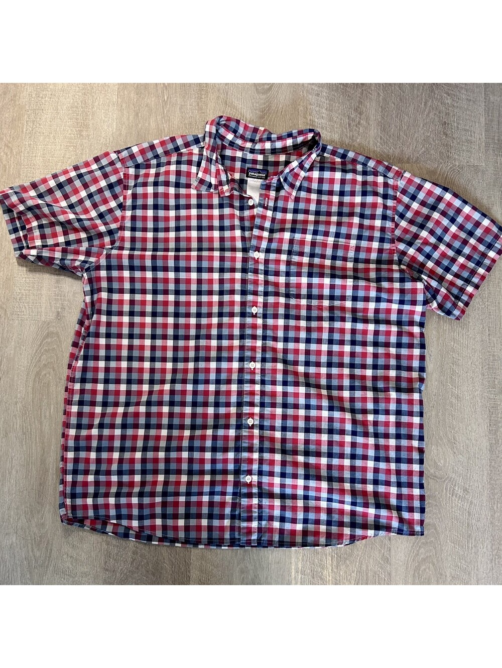 Patagonia Shirt Mens 2XL Classic Plaid Organic Cotton Short Sleeve Button Front